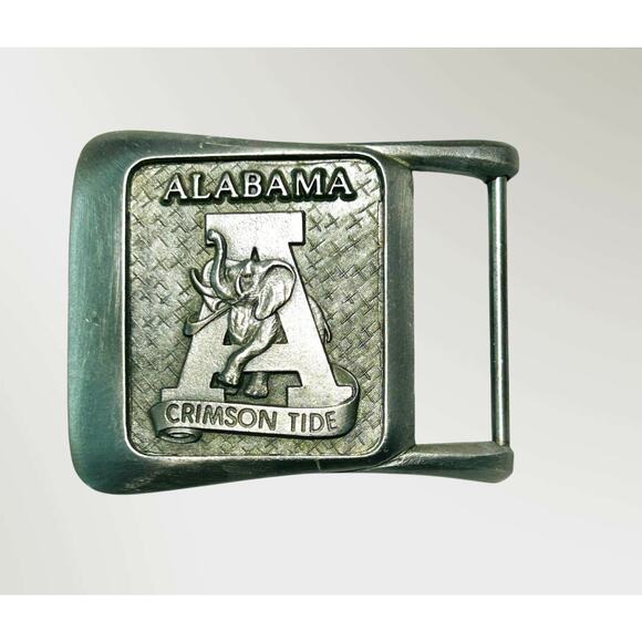 Vintage University Alabama Belt Buckle 70s 80s Crimson Tide 3D Raised Design - Picture 2 of 6